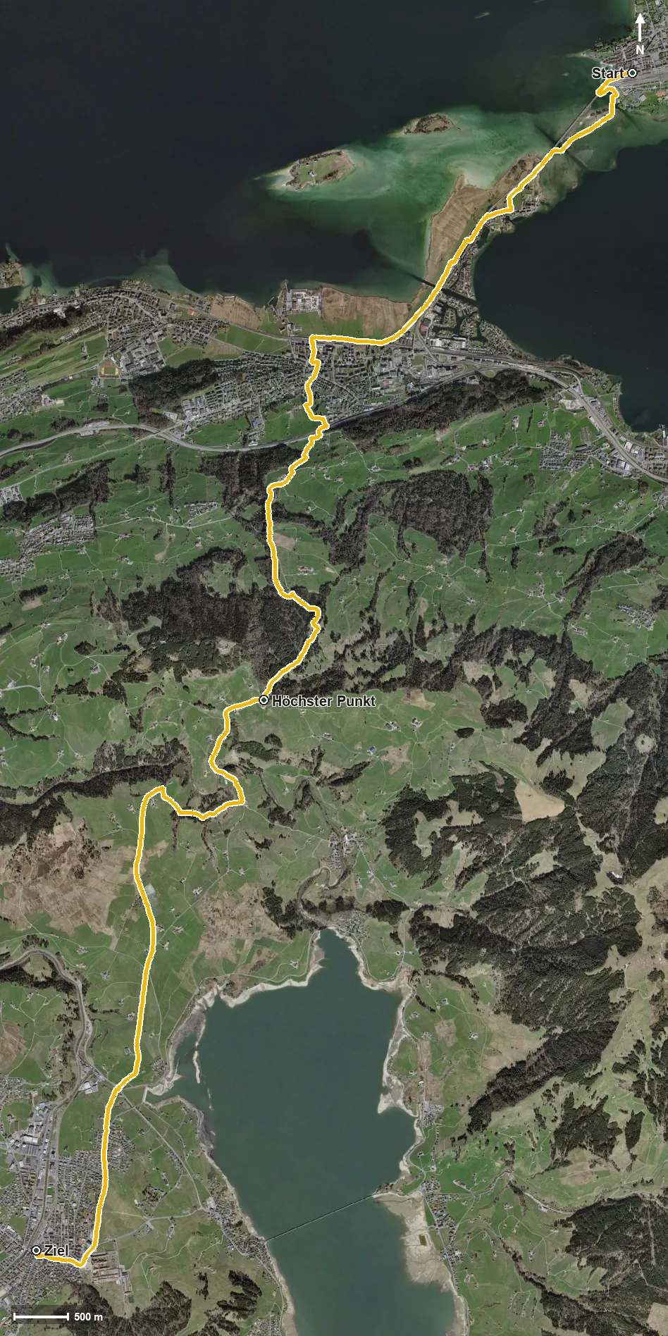 Luftbild ViaJacobi Etappe 4: Rapperswil (SG) – Einsiedeln