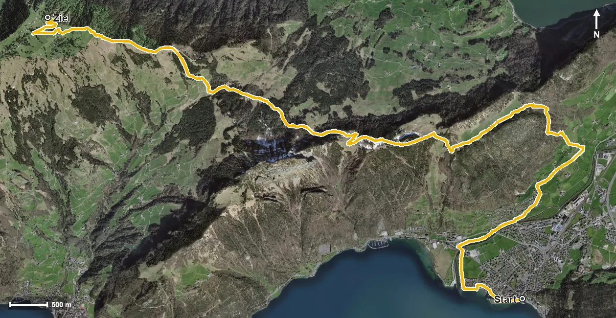 Luftbild Etappe: Brunnen - Rigi-Scheidegg | Schwyzer Tal- & Gipfeltour