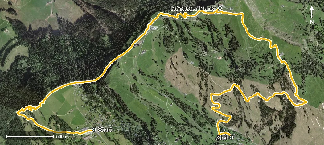 Luftbild Etappe: Rigi Kaltbad - Staffel - Klösterli | Schwyzer Tal- & Gipfeltour