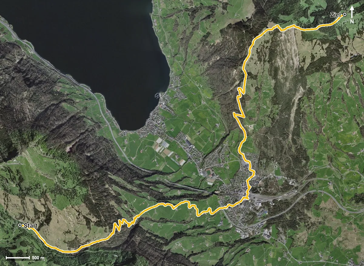 Luftbild Etappe: Rigi Klösterli - Goldau - Wildspitz | Schwyzer Tal- & Gipfeltour