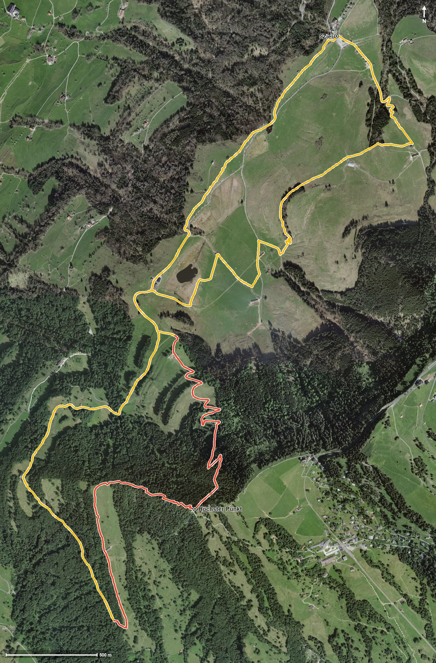 Luftbild Gällen-Wanderung