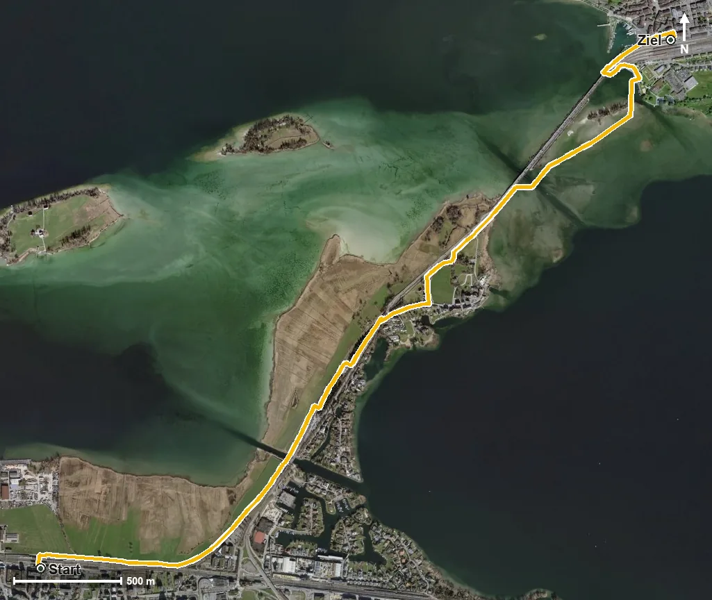 Luftbild Holzbrücke Seedamm-Weg, Pfäffikon SZ - Rapperswil SG