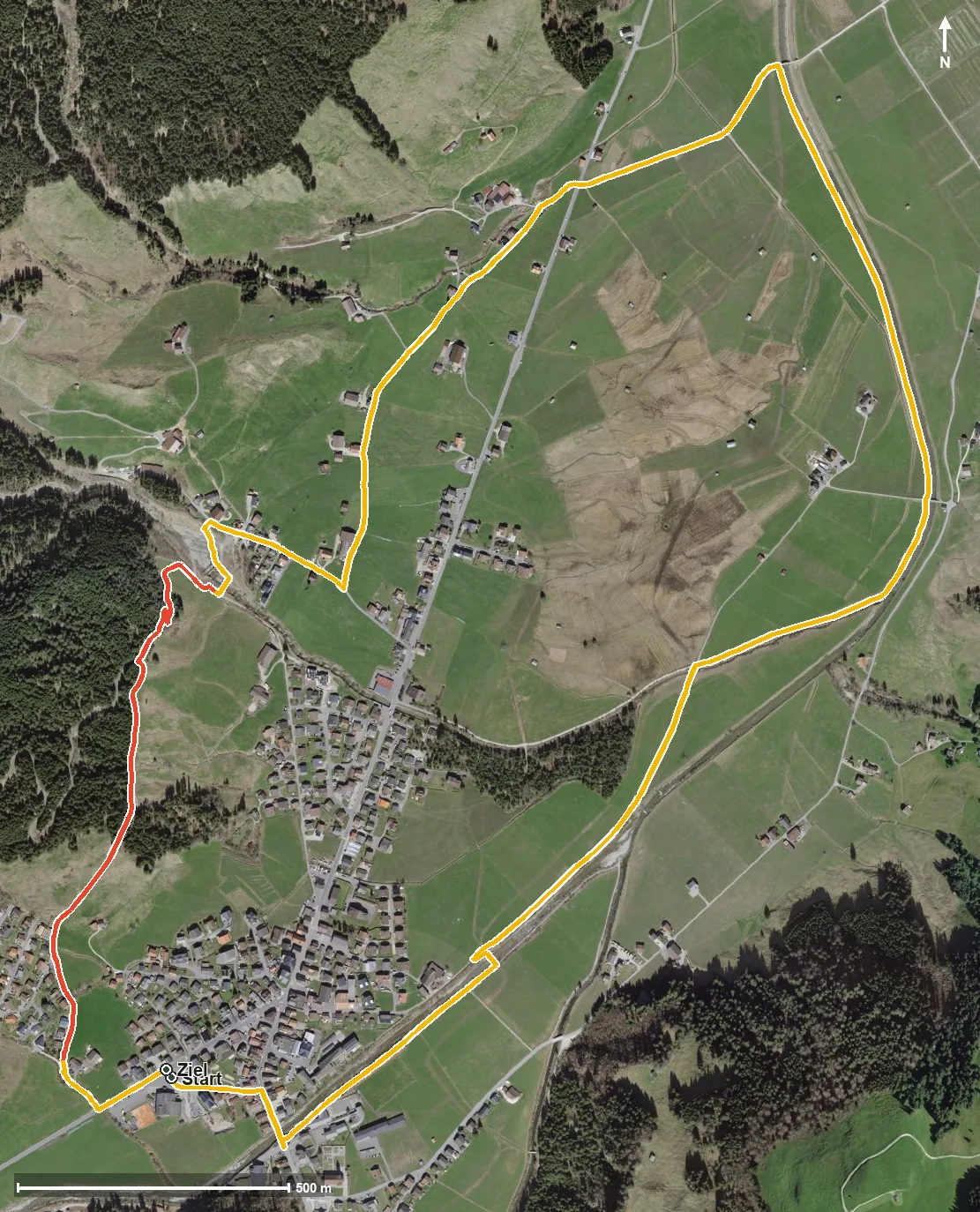Luftbild Kulturweg Unteriberg