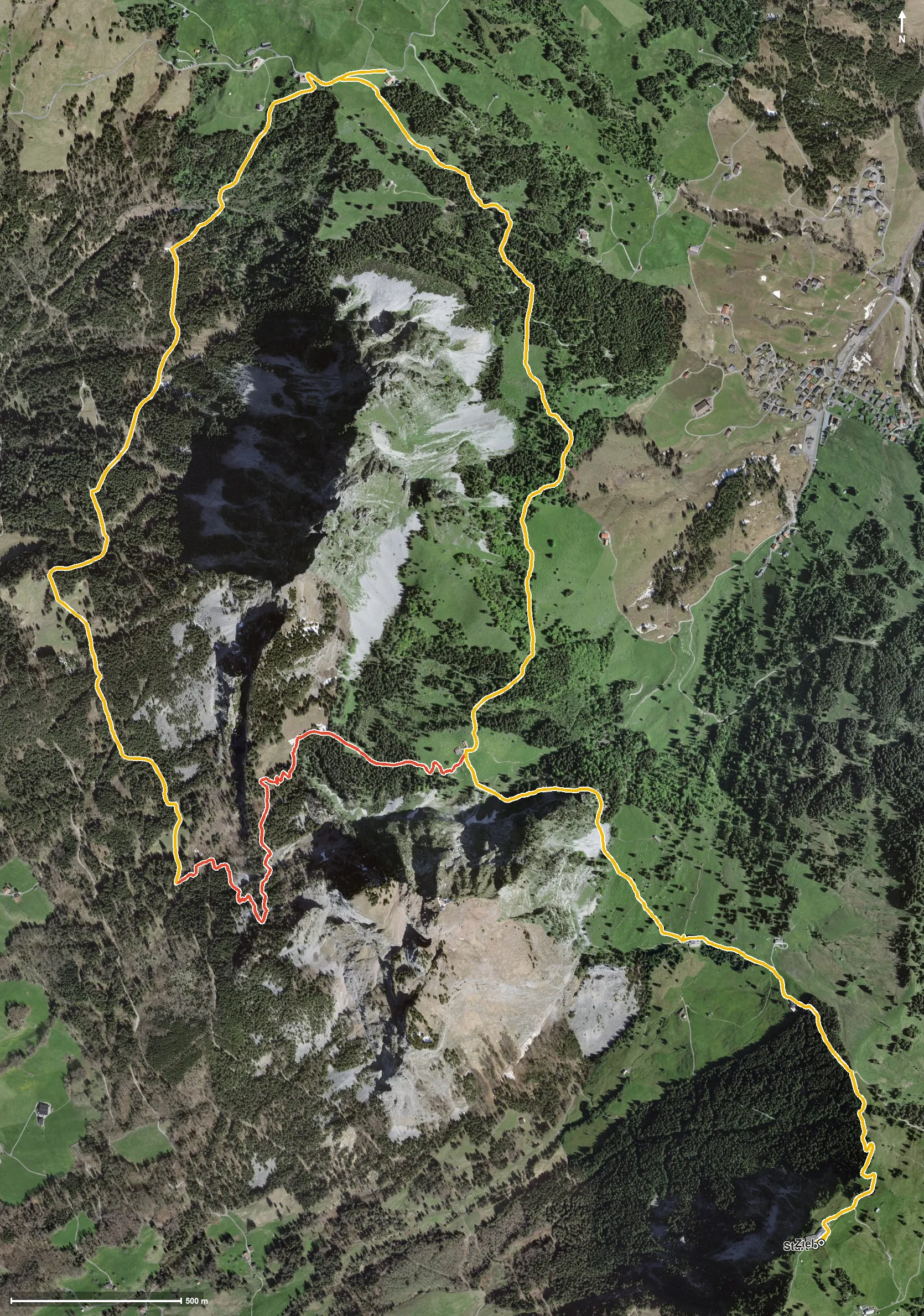 Luftbild LEK Schwyz Rundweg "Rund um die Kleine Mythen"