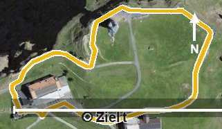 Luftbild mit eingezeichneter Route: Mythos Rigi Rundweg