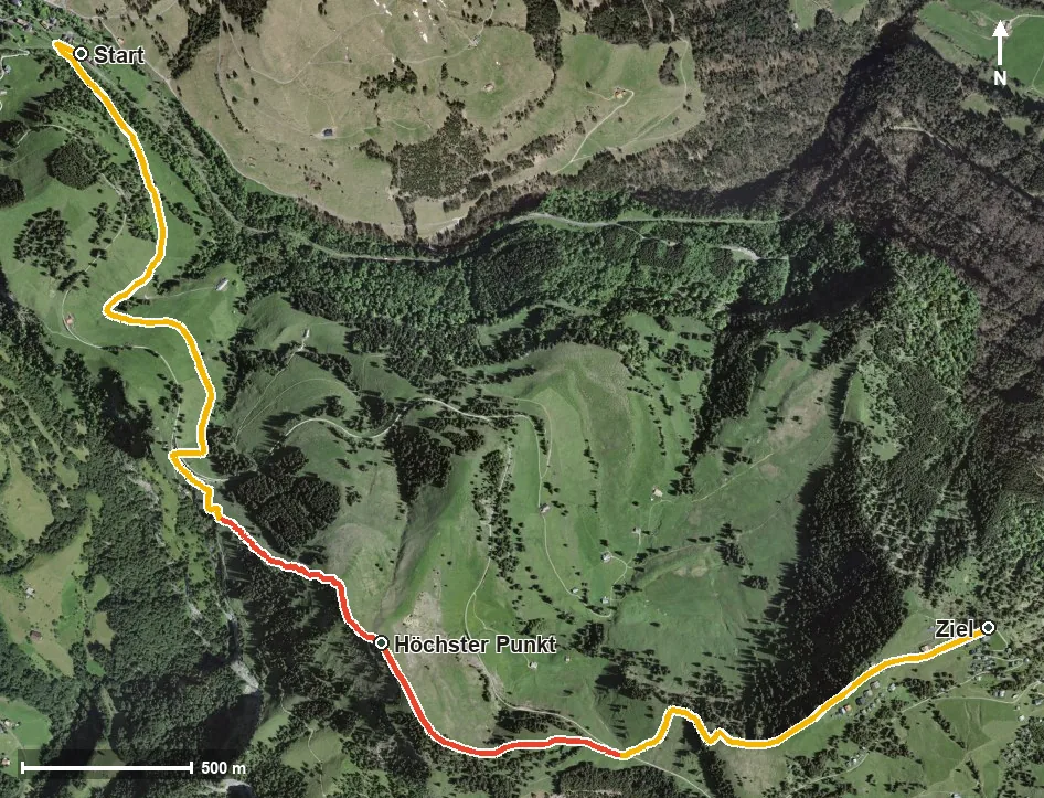Luftbild Rigi Dossen Weg