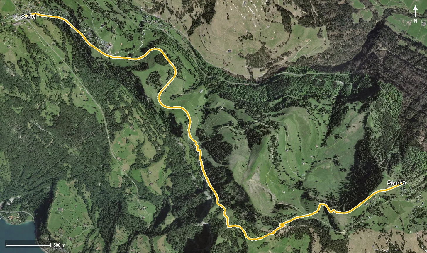 Luftbild Etappe: Rigi Scheidegg - Rigi Kaltbad | Schwyzer Tal- & Gipfeltour