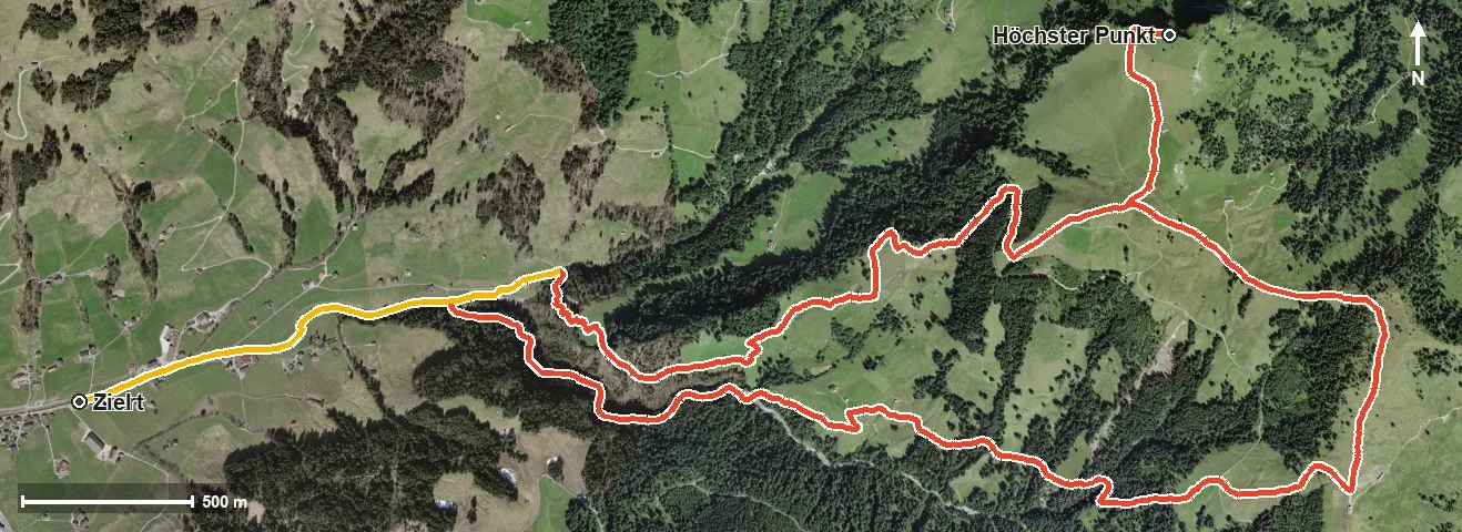 Luftbild Rundwanderung Euthal - Wildegg - Chli Aubrig