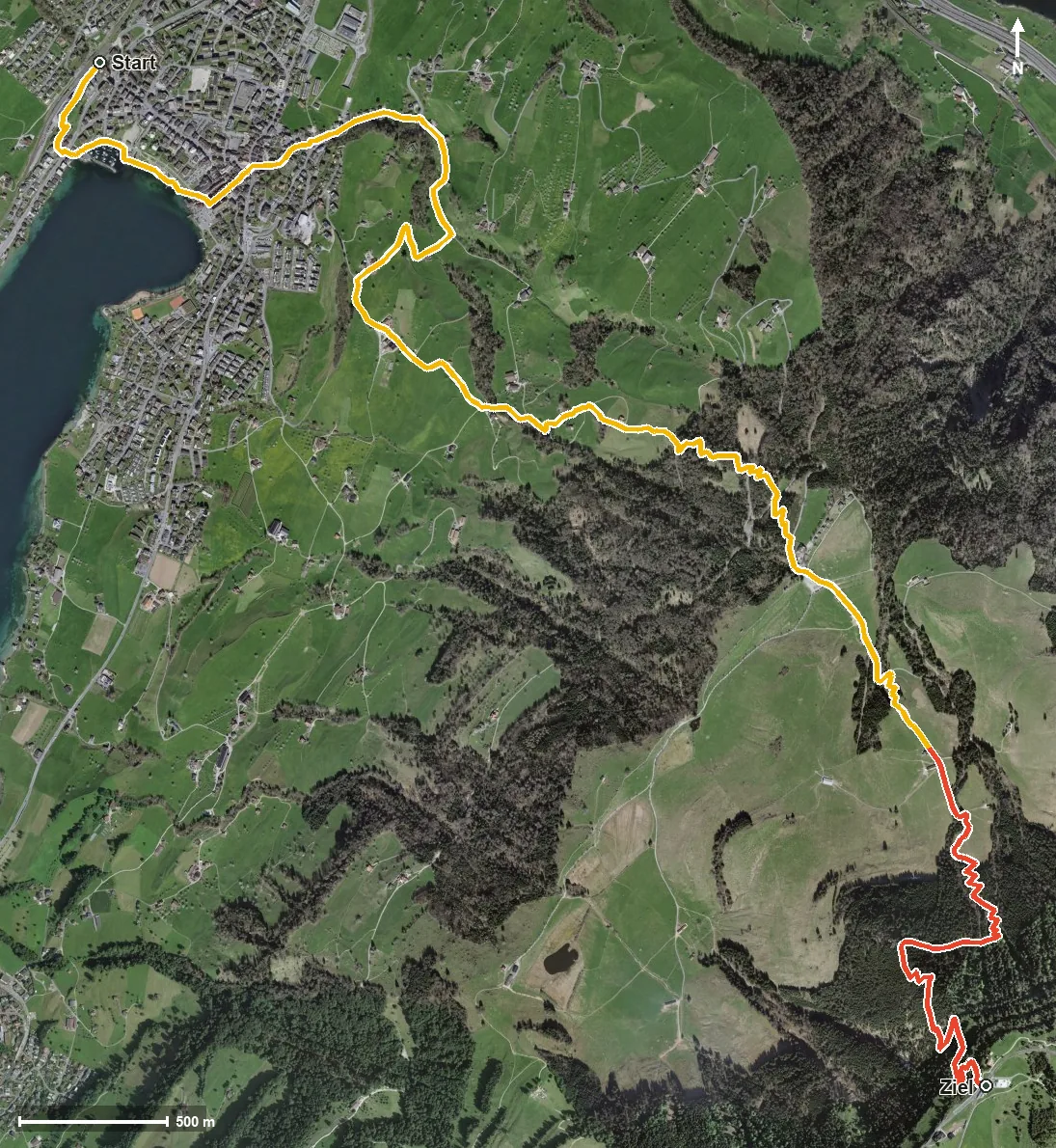 Luftbild Schwyzer Höhenweg Etappe 1: Küssnacht a.R. – Rigi