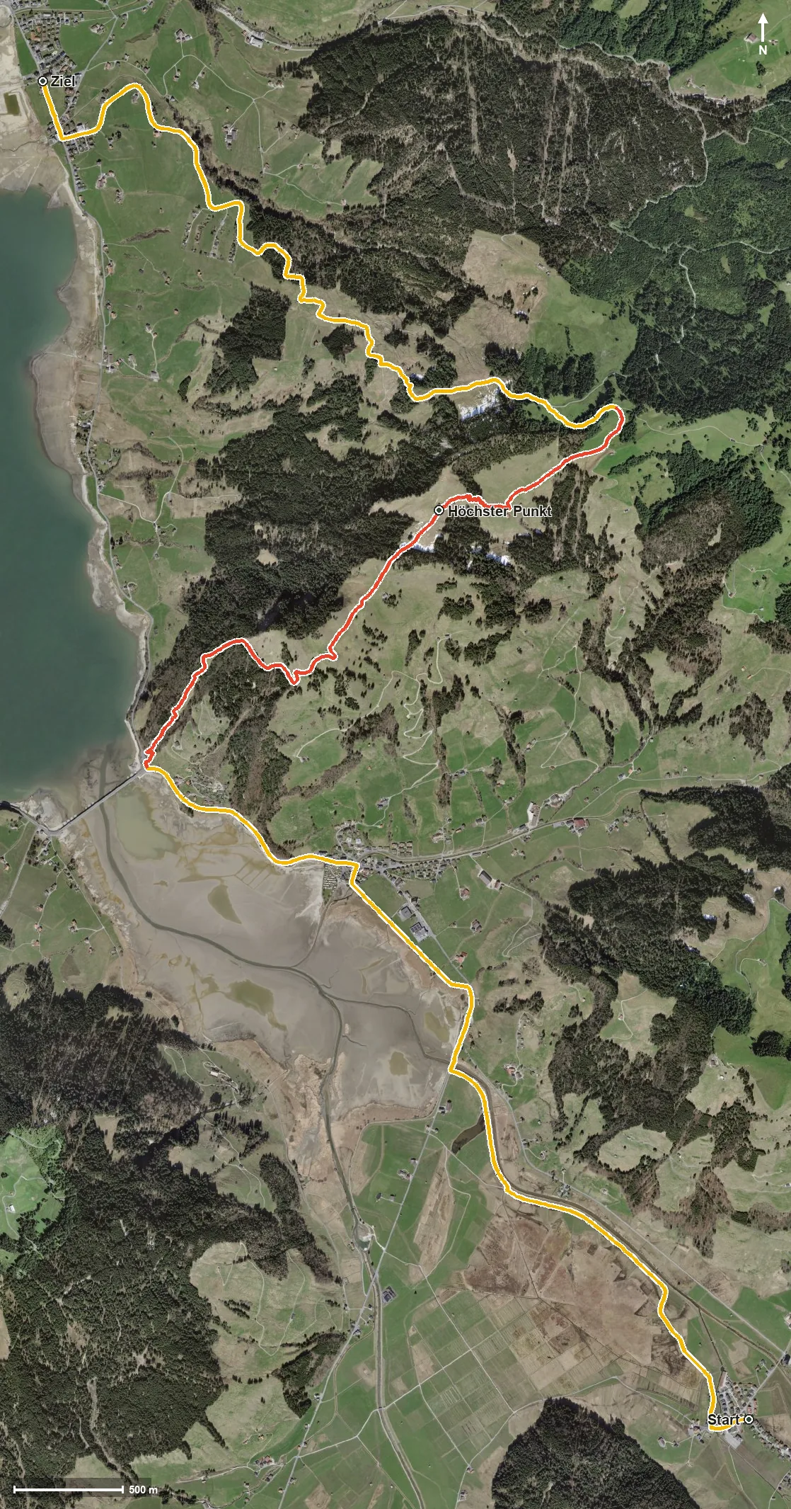 Luftbild Sihl ErlebnisWeg 2. Etappe – Studen - Willerzell
