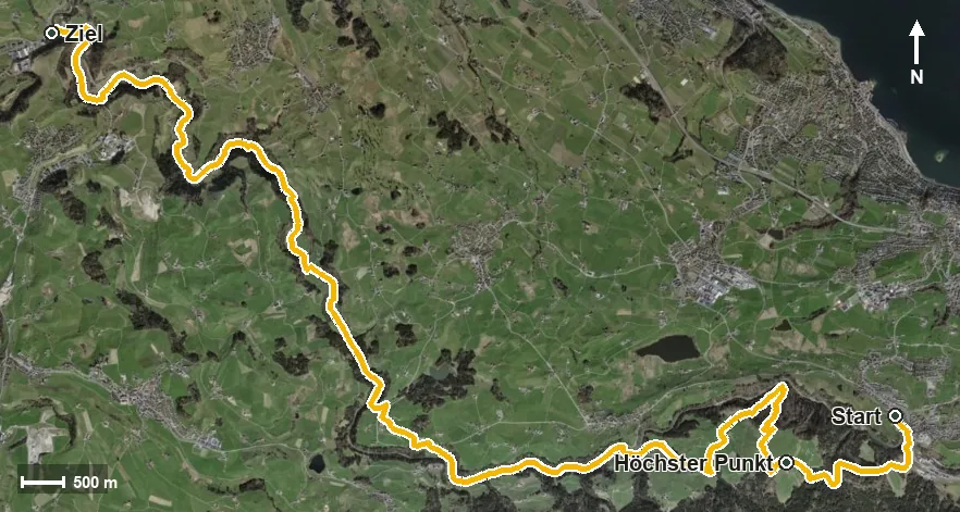 Luftbild Sihl ErlebnisWeg 5. Etappe – Schindellegi - Sihlbrugg