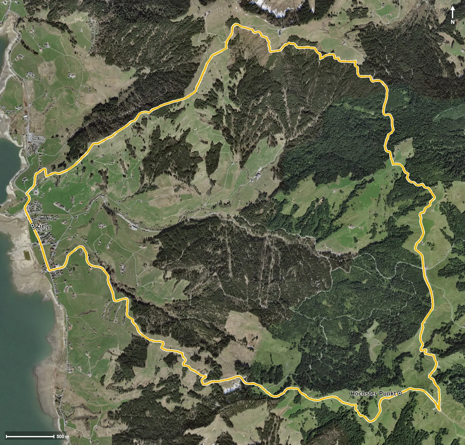 Luftbild Sihlsee Höhenwanderung