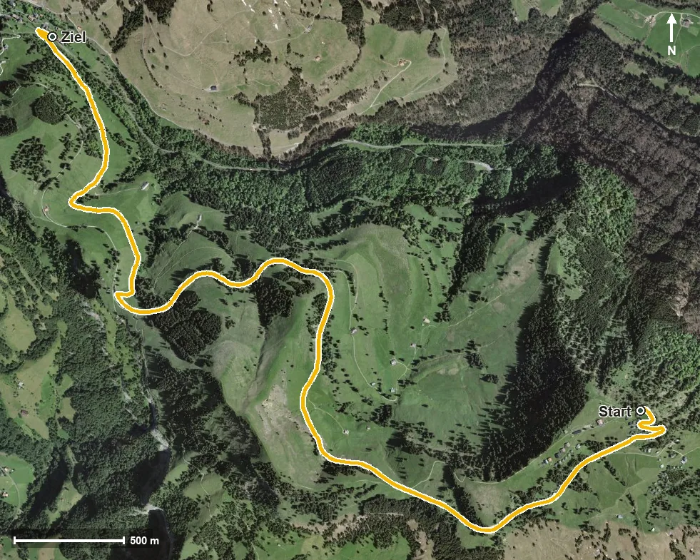Luftbild Wanderung an der Rigi- Nordlehne