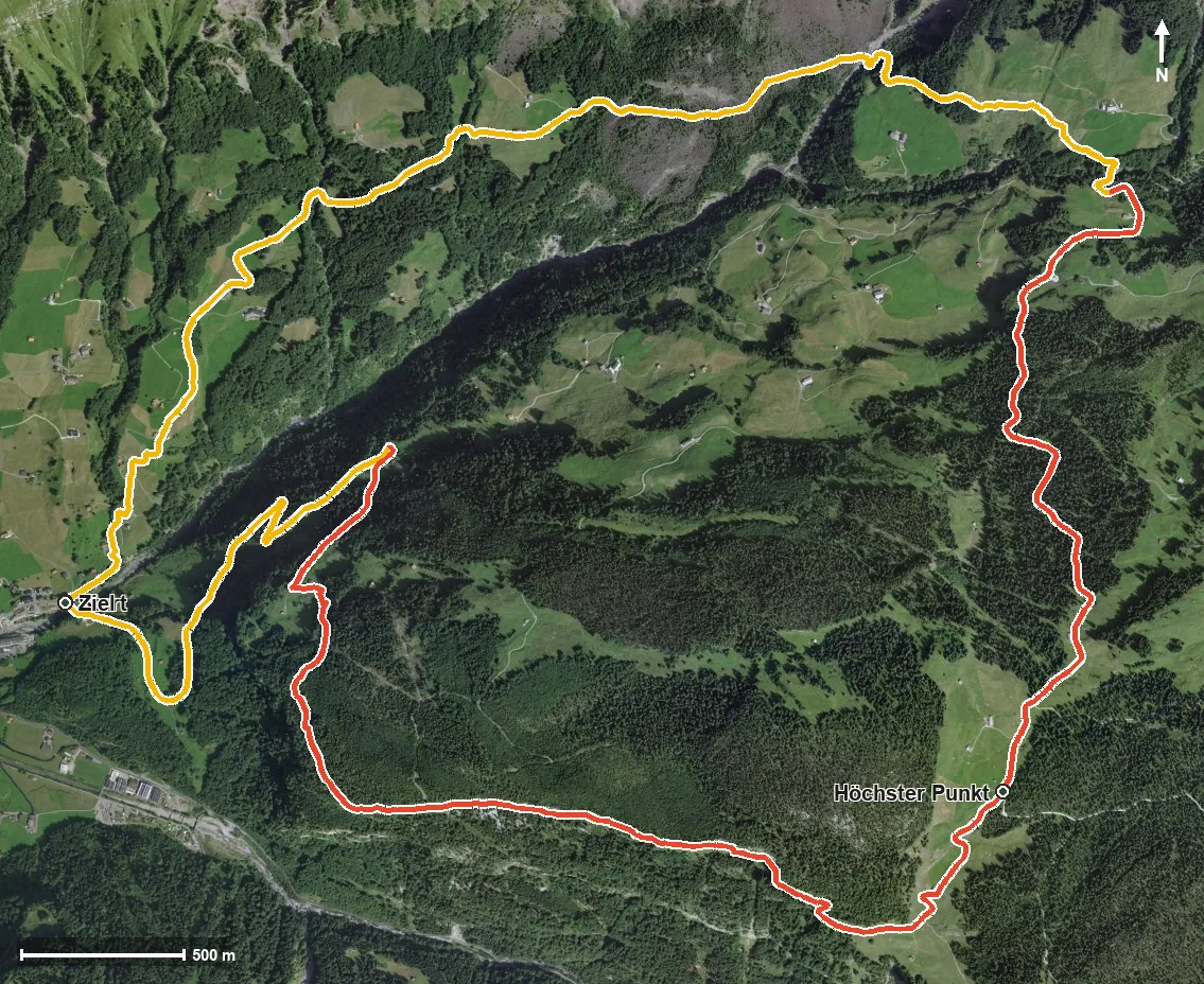 Luftbild WanderWunder Schwyz: Rundwanderung Muotathal mit Plattenweg