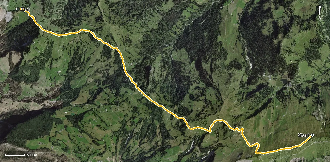 Luftbild Ybriger 7-Egg-Wanderweg